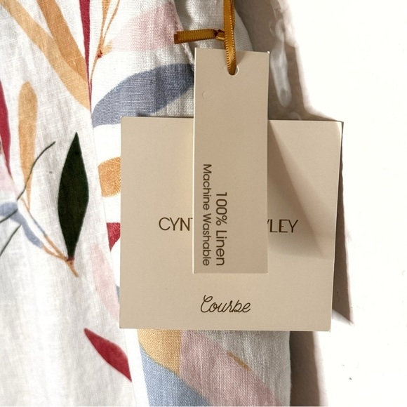 Cynthia Rowley 100% Linen Tropical Print Wide Leg Crop Pants plus Size 1X NWT - Picture 4 of 9